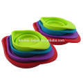 Eco-friendly Food Grade Heat Resistant Stackable Novelty Non-stick Collapsible Foldable Embossed Silicone Measuring Cup